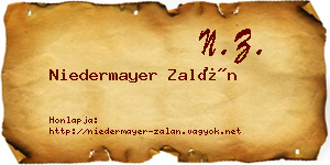 Niedermayer Zalán névjegykártya